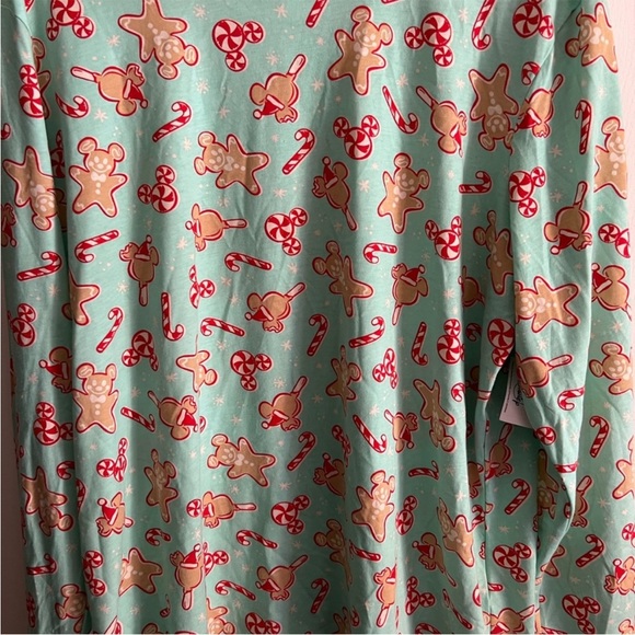 Disney Gingerbread Candy Cane Mickey Mouse Adult Pajamas Womens xl Christmas pjs - Picture 4 of 13